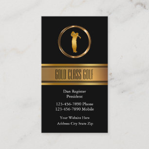 Tarjetas de presentación con tema de golf elegante