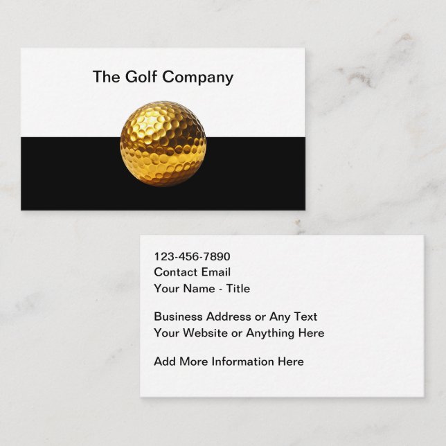 Tarjetas de presentación con tema de golf elegante (Anverso / Reverso)