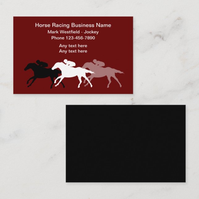 Tarjetas de presentación con tema de jockey de car (Anverso / Reverso)