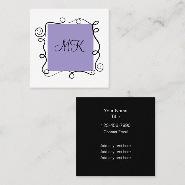 Tarjetas de presentación con tema de monograma par (Anverso / Reverso)