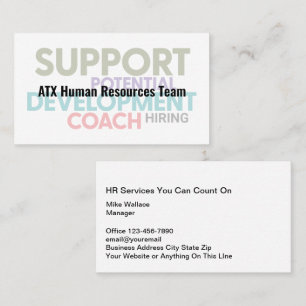 Tarjetas de presentación con tema de recursos huma