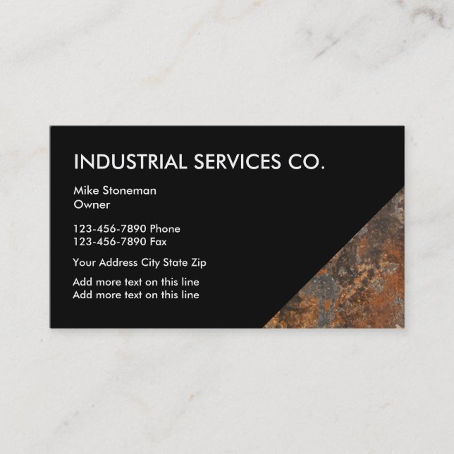 Tarjetas de presentación con tema industrial (Anverso)