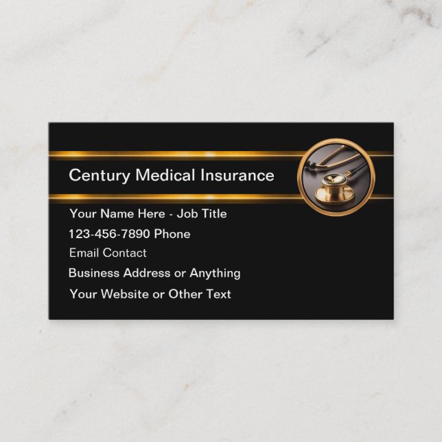 Tarjetas de presentación con tema médico elegante (Anverso)