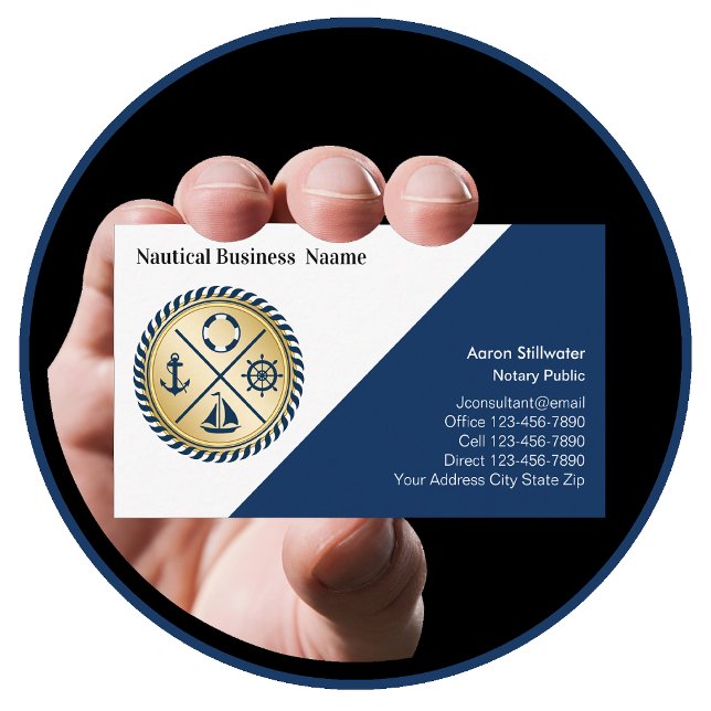 Tarjetas de presentación con tema náutico elegante (Subido por el creador)