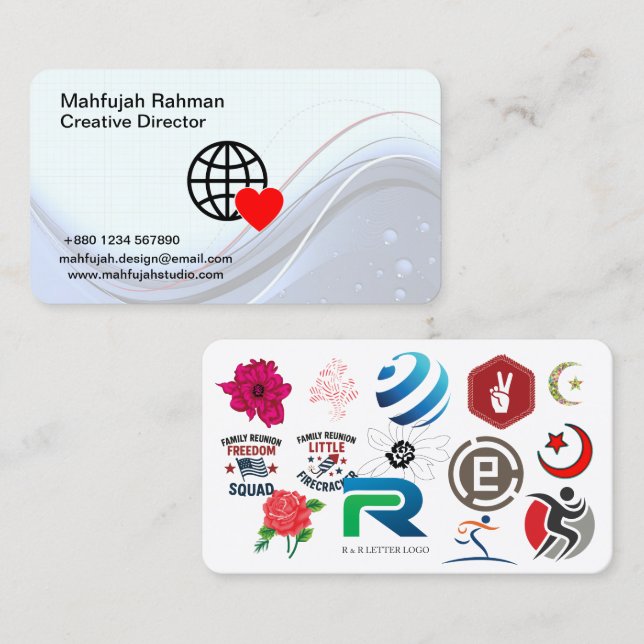 Tarjetas de Presentación Creativas | Marca Premium (Anverso / Reverso)