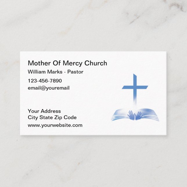 Tarjetas de presentación cristianas de diseño simp (Anverso)