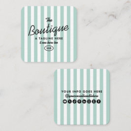 Tarjetas de presentación cuadradas a rayas costera