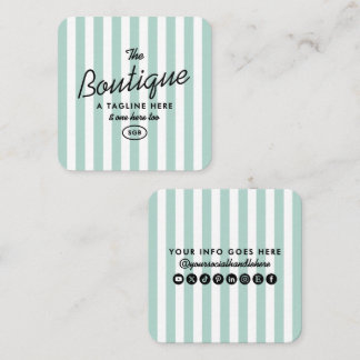 Tarjetas de presentación cuadradas a rayas costera