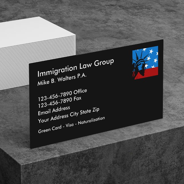 Tarjetas de presentación de abogado de inmigración (Subido por el creador)
