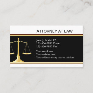 Tarjetas de presentación de abogado elegantes