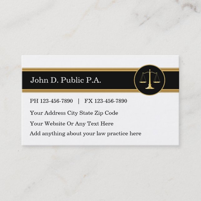 Tarjetas de presentación de abogados (Anverso)