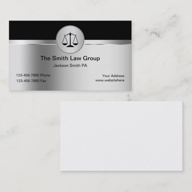 Tarjetas de Presentación de Abogados (Anverso / Reverso)