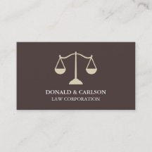 Tarjetas de presentación de abogados de escalas de