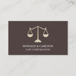 Tarjetas de presentación de abogados de escalas de
