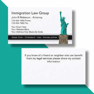 Tarjetas de presentación de abogados de inmigració