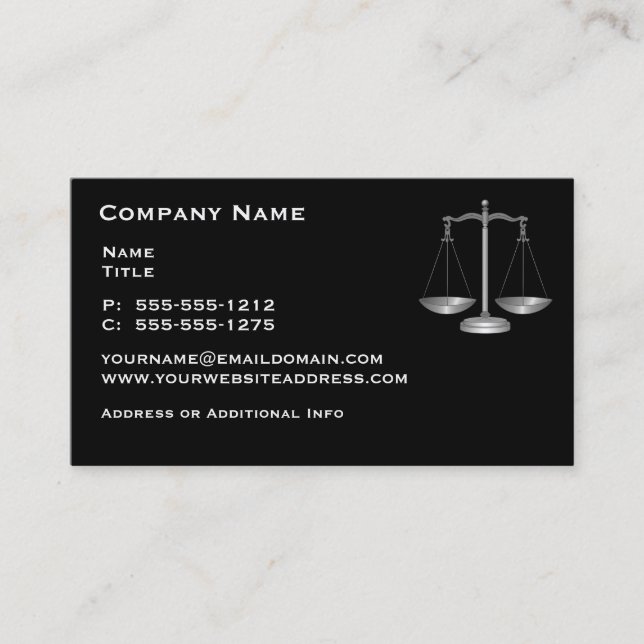 Tarjetas de presentación de abogados de la Oficina (Anverso)