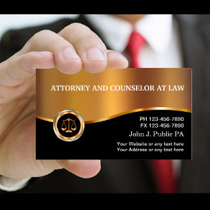 Tarjetas de presentación de abogados de primera ca