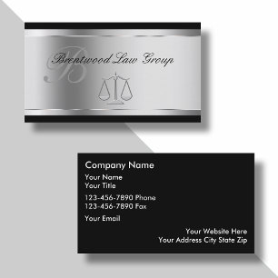 Tarjetas de presentación de abogados elegantes