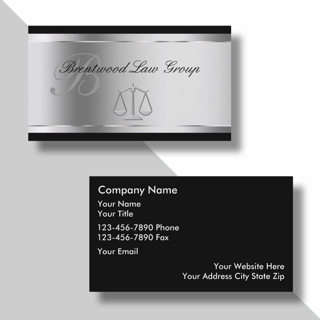 Tarjetas de presentación de abogados elegantes (Subido por el creador)