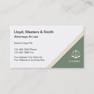 Tarjetas de presentación de abogados modernas