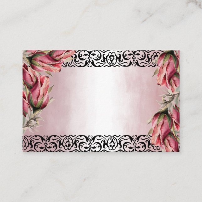 Tarjetas de presentación de acuarela floral (Anverso)