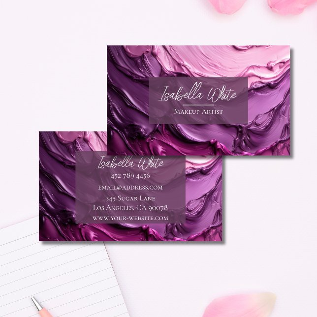 Tarjetas de presentación de acuarela rosa modernas (Subido por el creador)