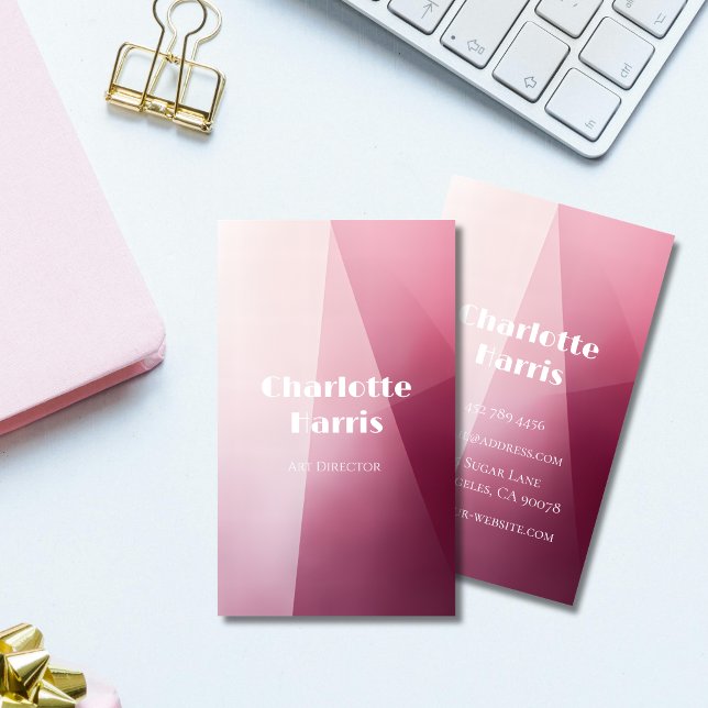Tarjetas de presentación de acuarela rosa modernas (Subido por el creador)