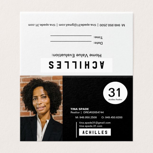 Tarjetas de presentación de agentes inmobiliarios (Exterior desplegado)