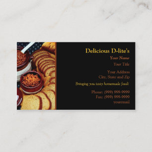 Tarjetas de presentación de alimentos caseras