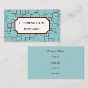 Tarjetas de presentación de Aqua Modern Squares