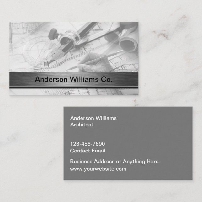 Tarjetas de presentación de arquitecto de construc (Anverso / Reverso)