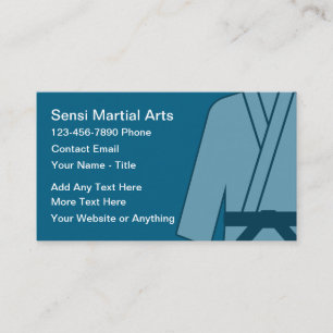 Tarjetas de presentación de artes marciales modern