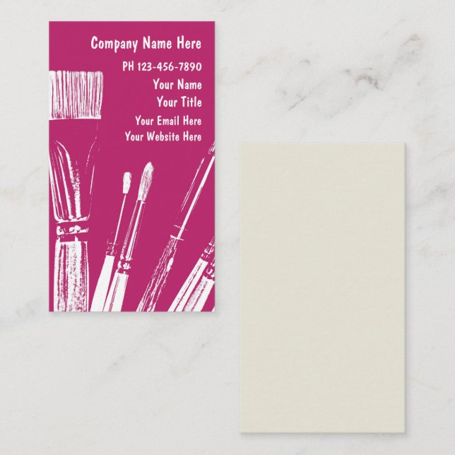 Tarjetas de presentación de artistas (Anverso / Reverso)