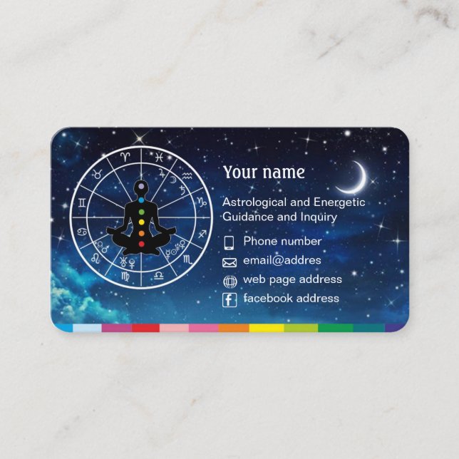 Tarjetas de Presentación de Astrología y Horóscopo (Anverso)