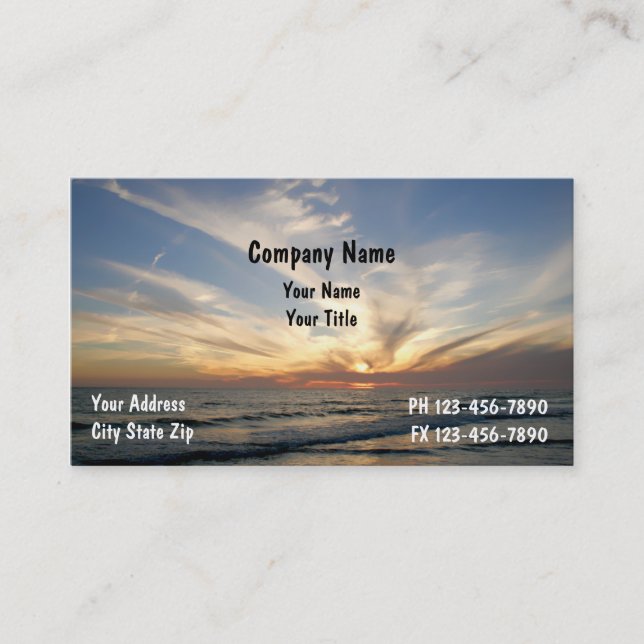 Tarjetas de Presentación de Atardecer (Anverso)