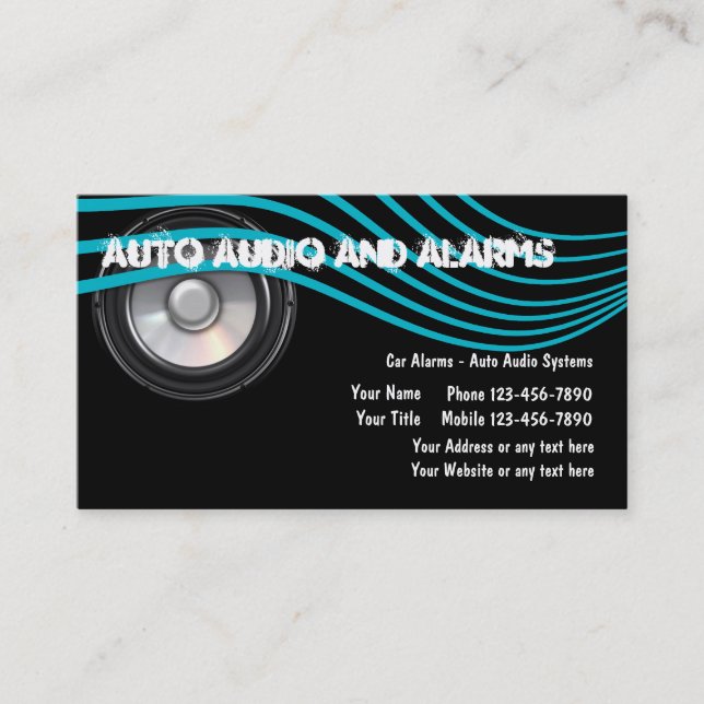 Tarjetas de presentación de audio automático y ala (Anverso)