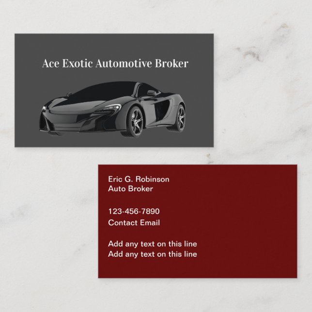 Tarjetas de presentación de automoción con factor  (Anverso / Reverso)