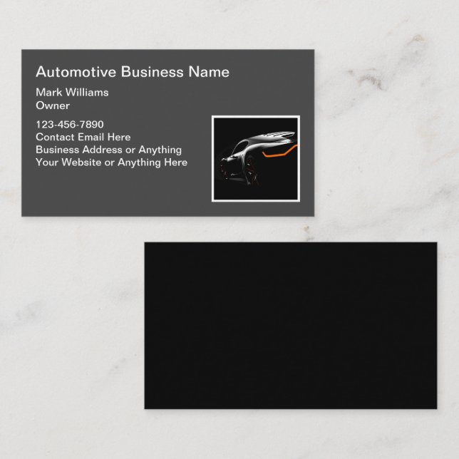 Tarjetas de presentación de automoción geniales (Anverso / Reverso)