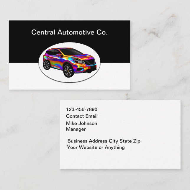Tarjetas de presentación de automóviles de diseño  (Anverso / Reverso)