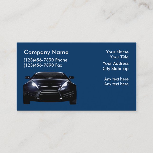 Tarjetas de presentación de automóviles geniales (Anverso)