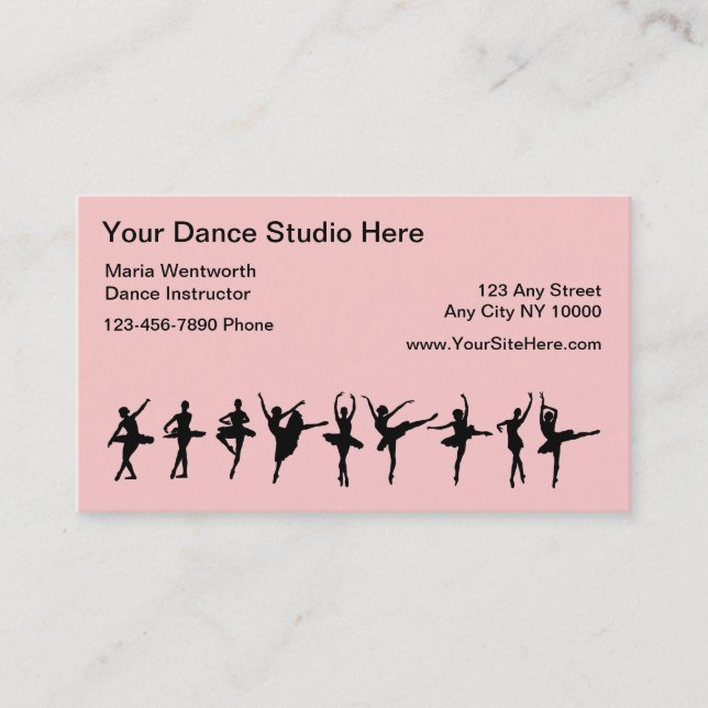 Tarjetas de presentación de baile de ballet (Anverso)
