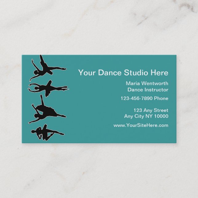 Tarjetas de presentación de baile de ballet (Anverso)