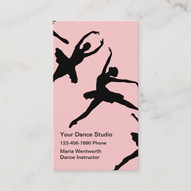 Tarjetas de presentación de baile de ballet (Anverso)