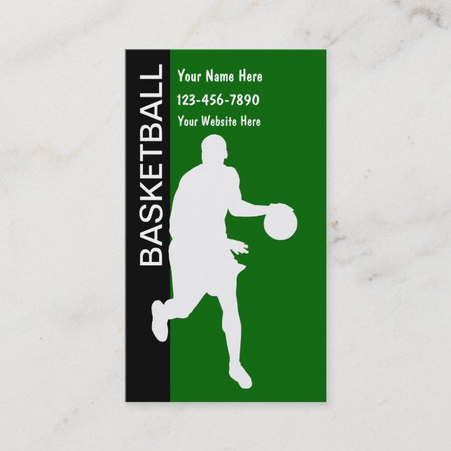 Tarjetas de presentación de baloncesto (Anverso)
