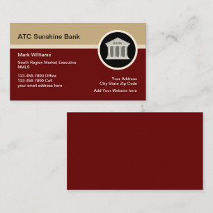 Tarjetas de presentación de banco de corredor de h