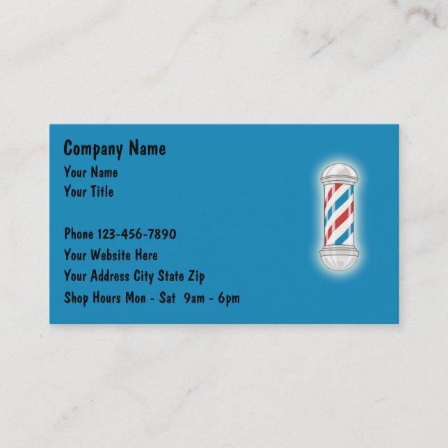 Tarjetas de presentación de barbería (Anverso)