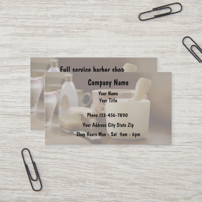 Tarjetas de presentación de barbería (Anverso/Reverso In Situ)