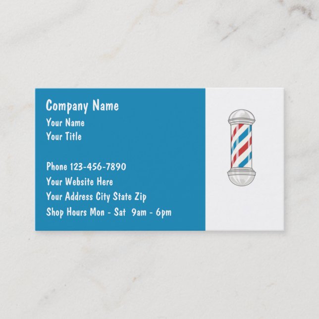Tarjetas de presentación de barbería (Anverso)
