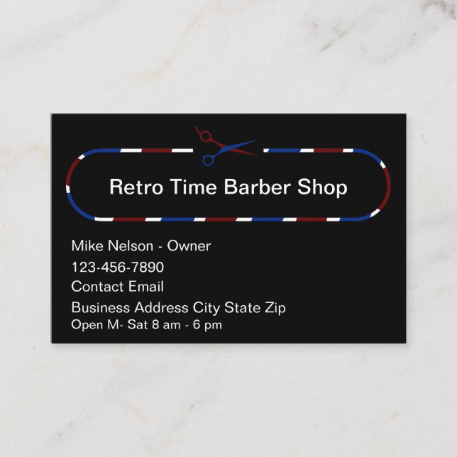Tarjetas de presentación de barbería patrióticas (Anverso)