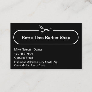 Tarjetas de presentación de barbería Simple Modern